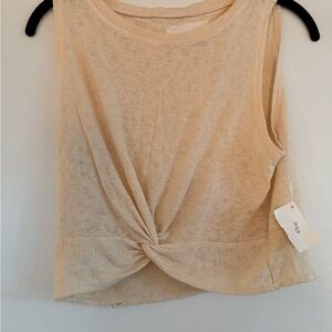 Women's Cream Sleeveless Top